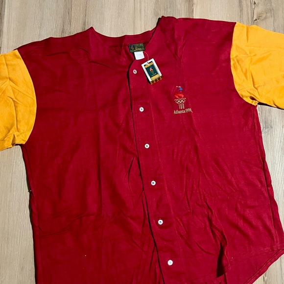 Atlanta 1996 deadstock baseball jersey style cotton button up sz xl - Picture 2 of 9